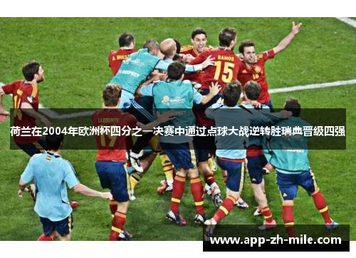荷兰在2004年欧洲杯四分之一决赛中通过点球大战逆转胜瑞典晋级四强